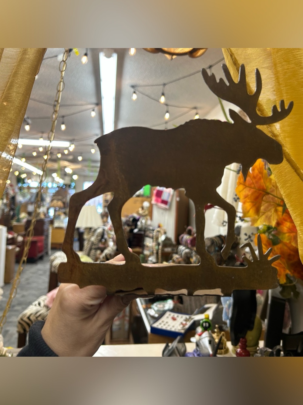 VINTAGE RIJLINE BOZEMAN MONTANA METAL ART MOOSE SIGNED BOOKENDS